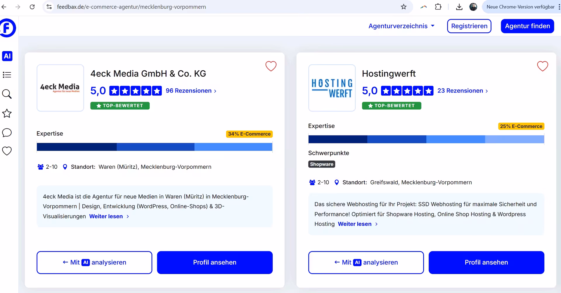 Feedbax-Agenturverzeichnis