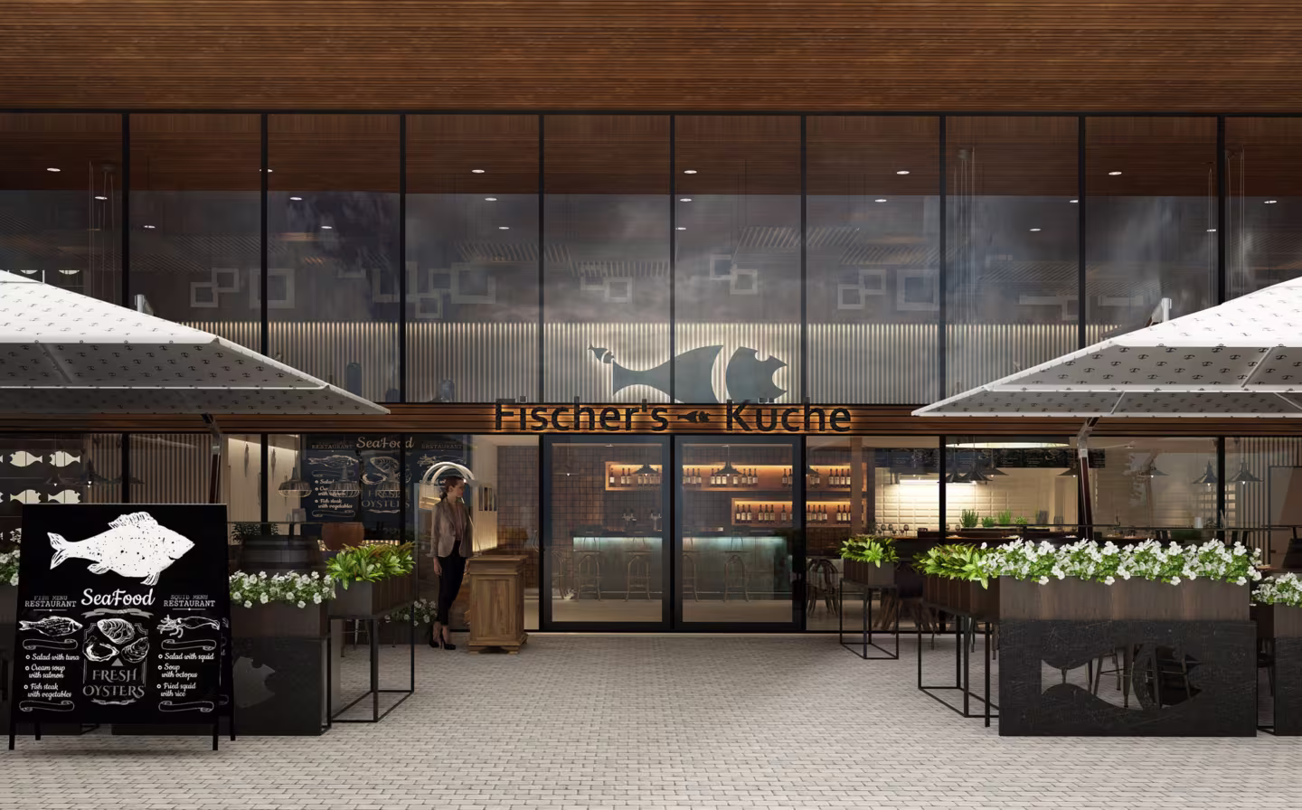 3D-Raumkonzept für ein Restaurant