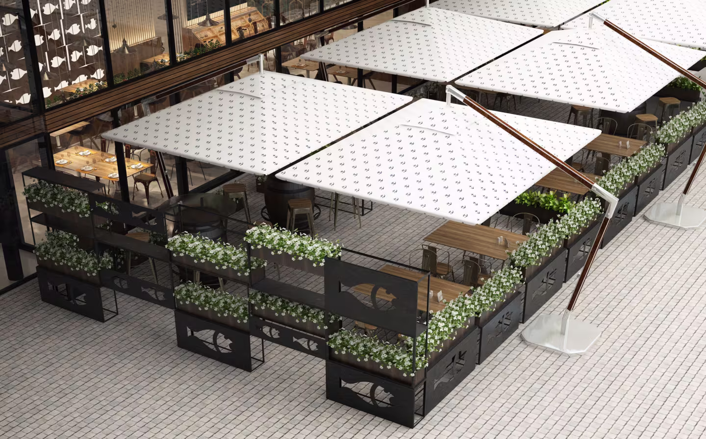 3D-Raumkonzept für ein Restaurant