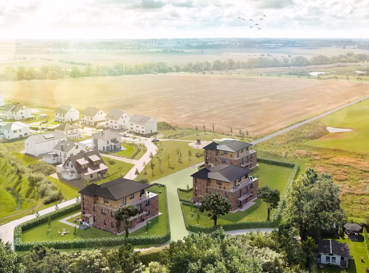 3D-Visualisierung Architektur am Golfplatz in Rostock