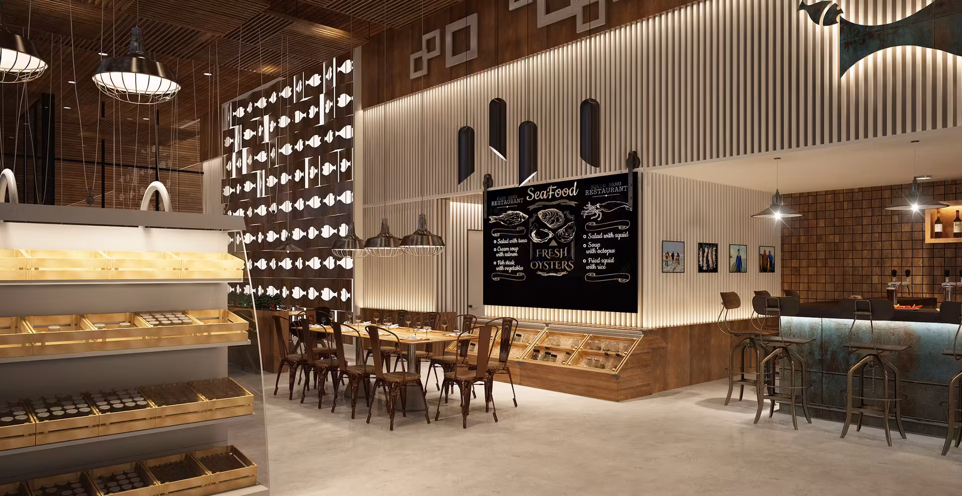 3D-Raumkonzept für ein Restaurant