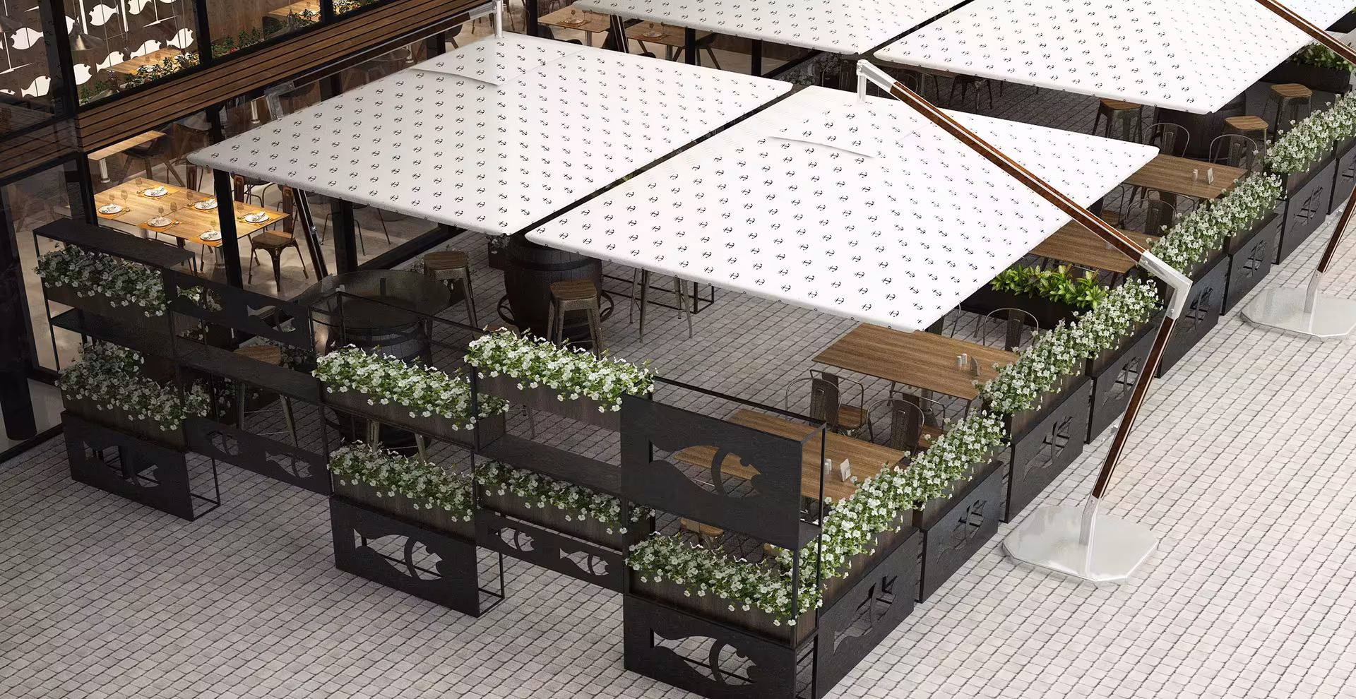 3D-Raumkonzept für ein Restaurant