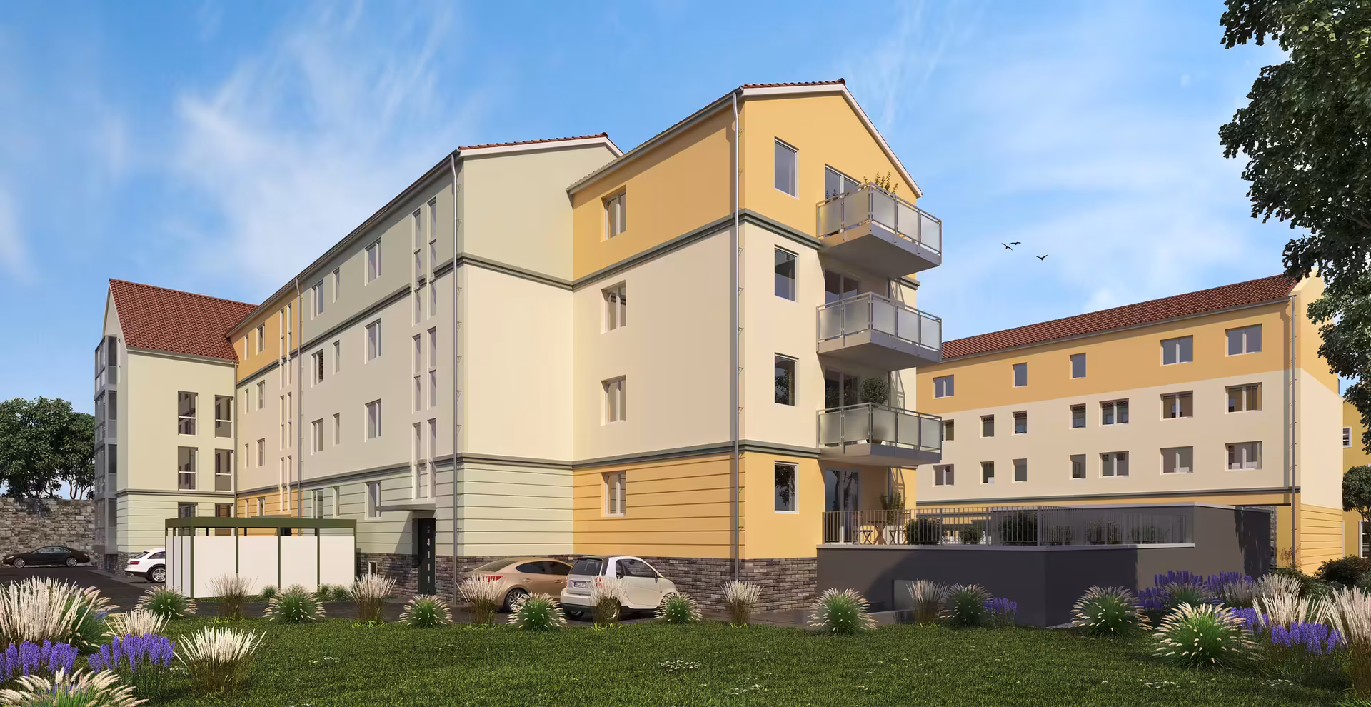 3D-Visualisierung Architektur - Quartier 18 in Neubrandenburg