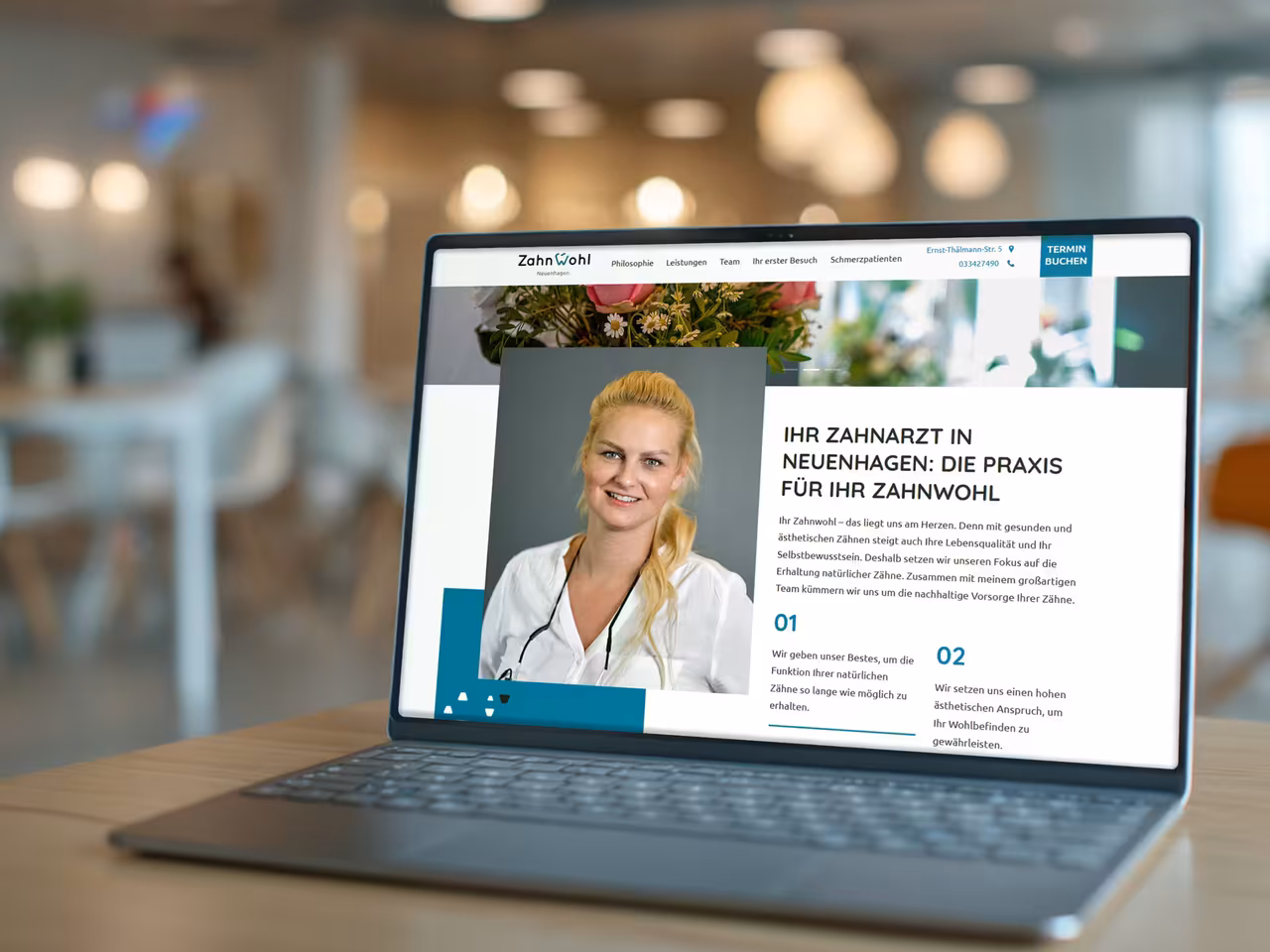 Dentist Website Neuenhagen - Modern practice website with appointment booking and local search engine optimization