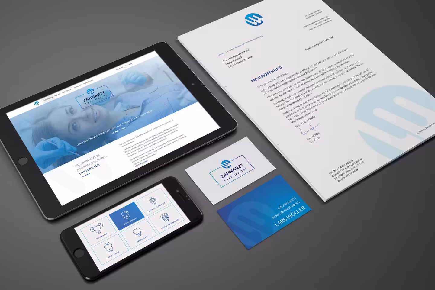 WordPress website for a dentist in Neubrandenburg.