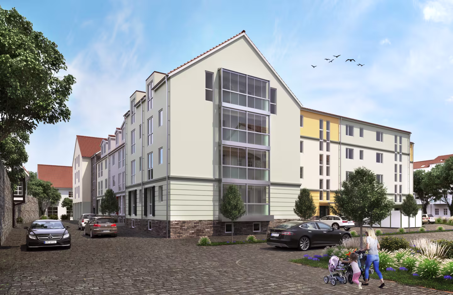 3D-Renderings für Architektur „Quartier 18“ in Neubrandenburg