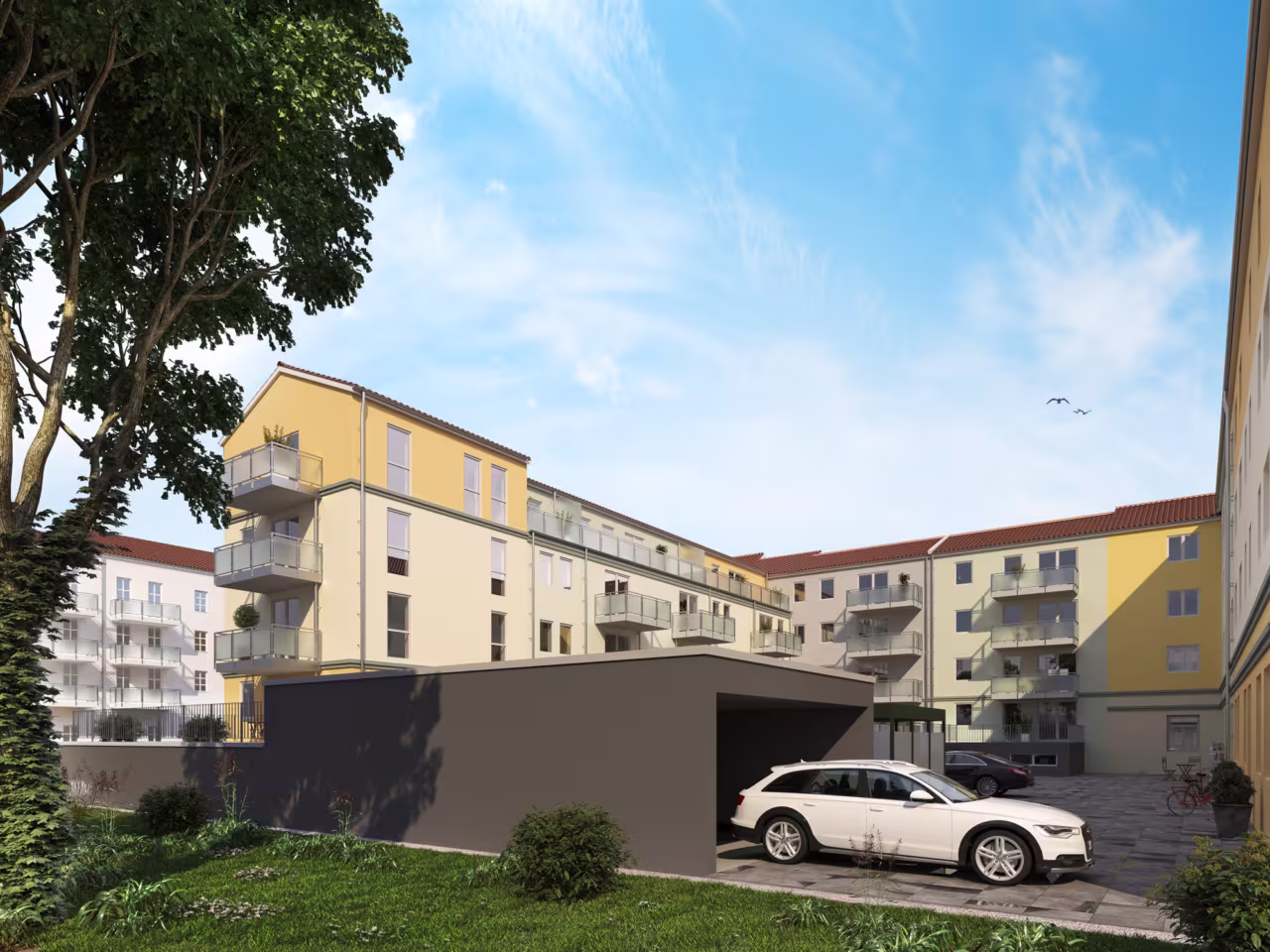 3D-Renderings für Architektur „Quartier 18“ in Neubrandenburg