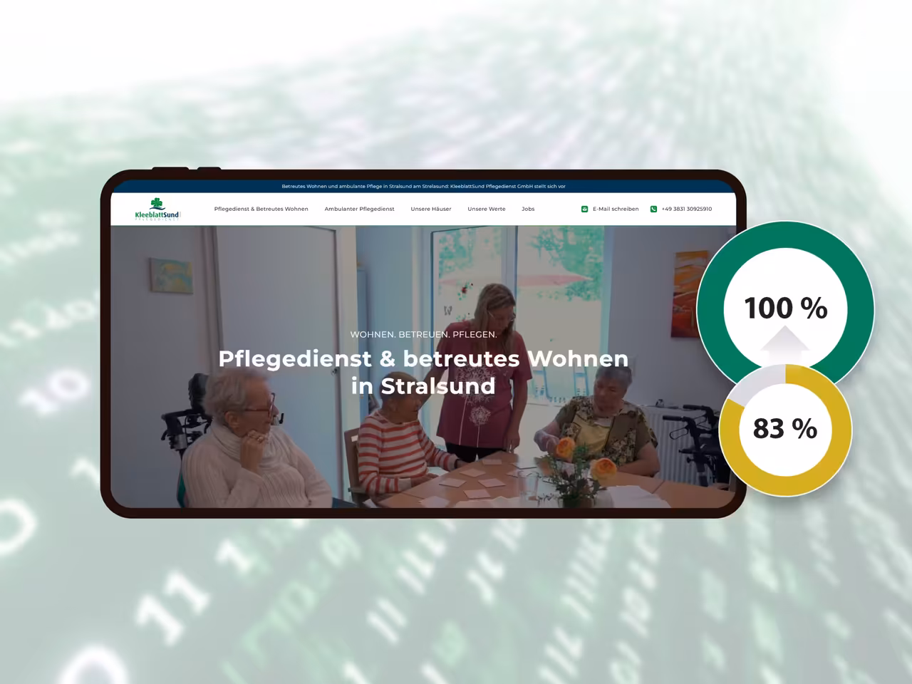 Die Barrierefreiheit der Webseiten von KleeblattSund wurde auf 100 % gebracht.