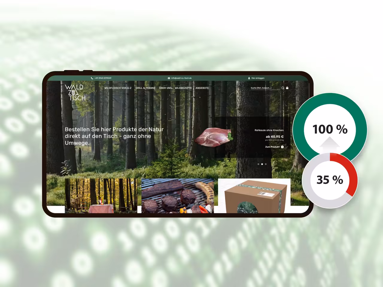 Die Barrierefreiheit des Online-Shops Wald zu Tisch wurde auf 100 % gebracht.