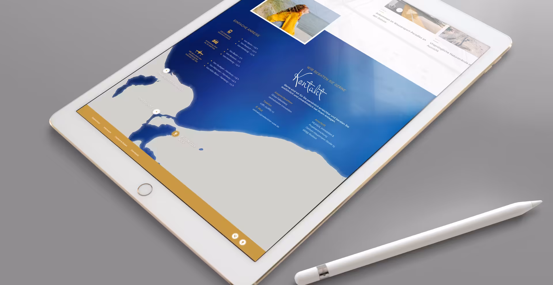 Kartografie im Footer einer Website