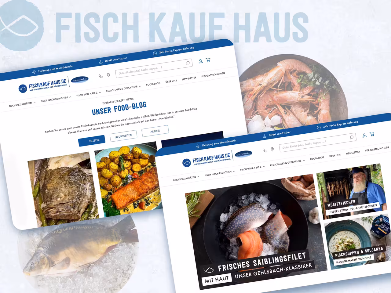 EEAT-Optimierung Kundenbeispiel: Fischkaufhaus.de Website mit über 200 Expertenblog-Artikeln für Autorität und Expertise