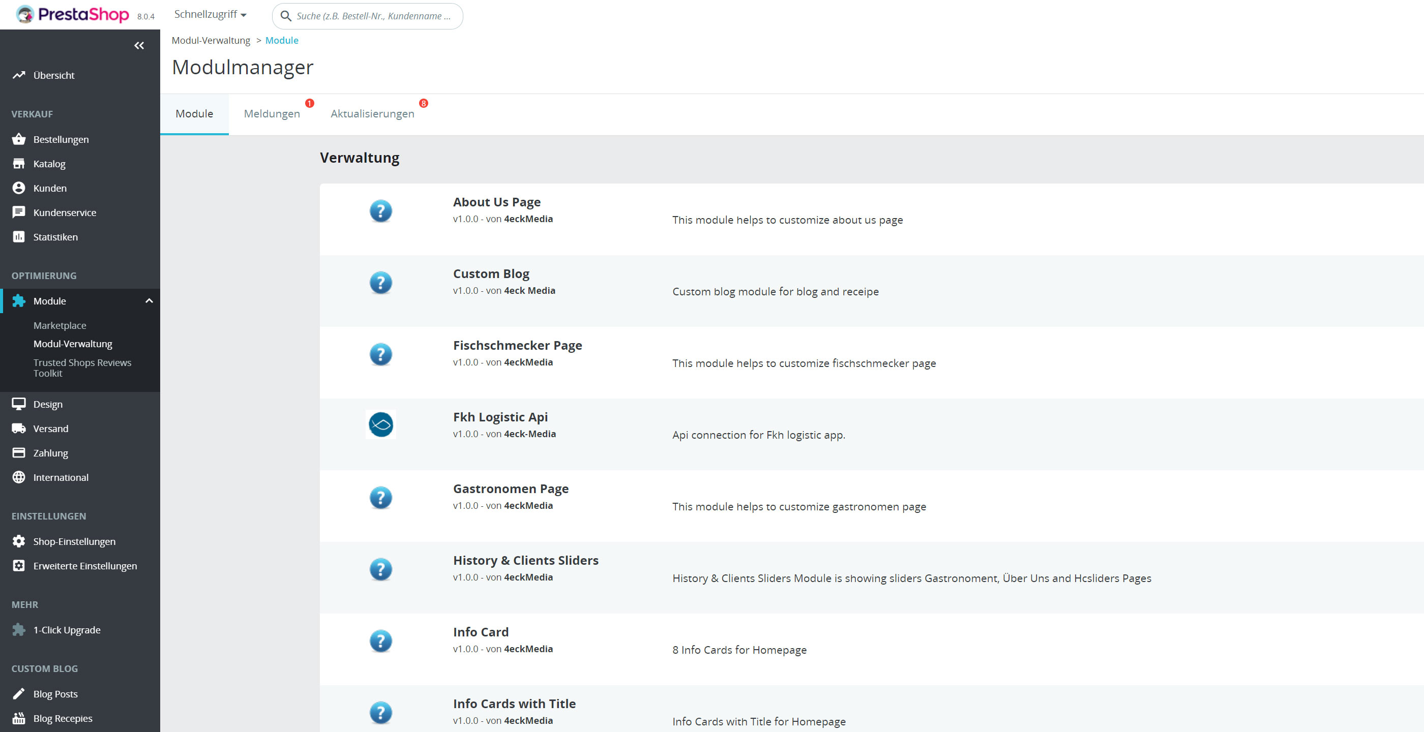Modulentwicklung für Prestashop