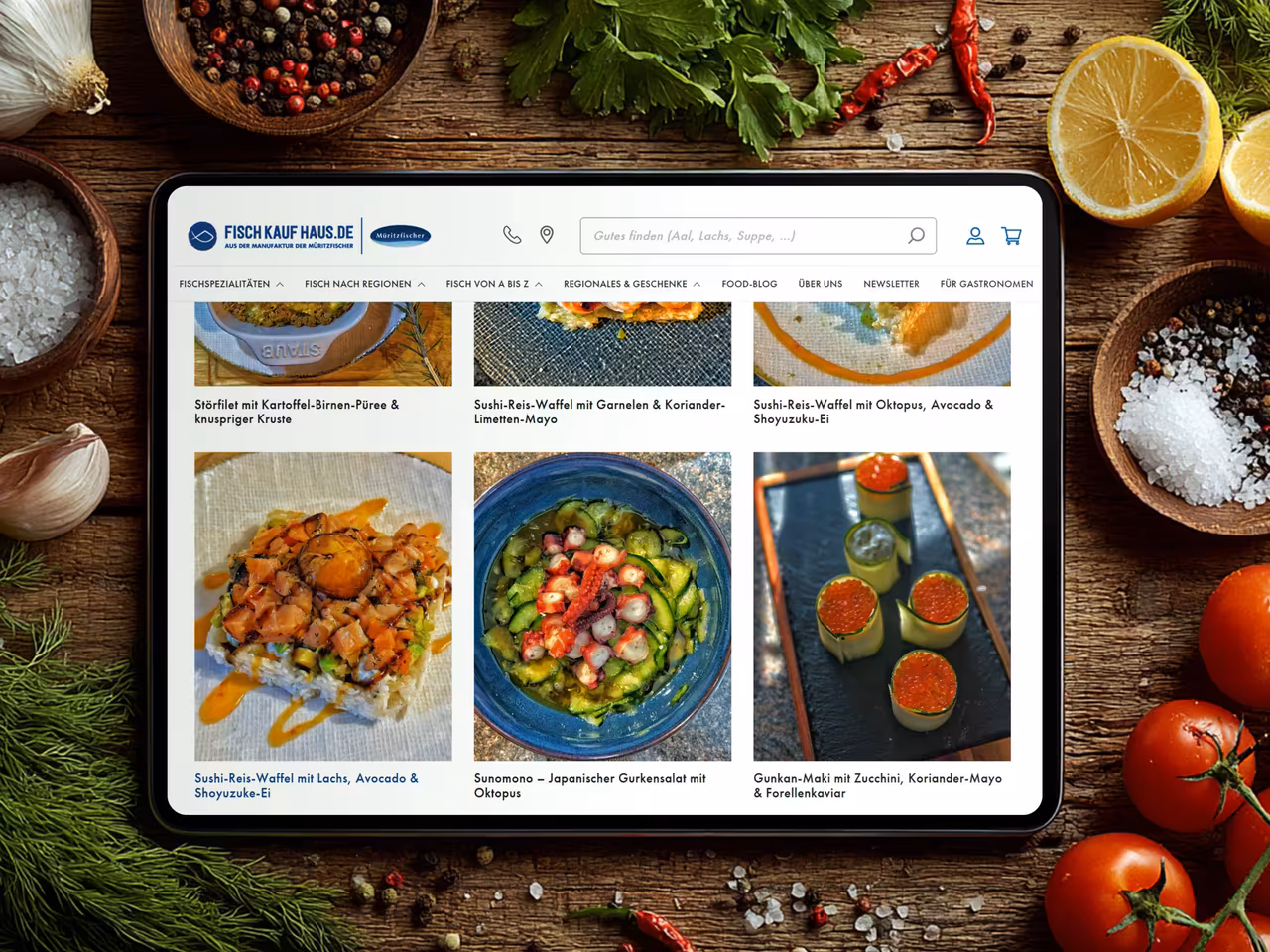 Fischkaufhaus Food-Blog: Content-SEO optimierte Rezepte und Artikel für bessere Google Rankings im Online-Fischhandel