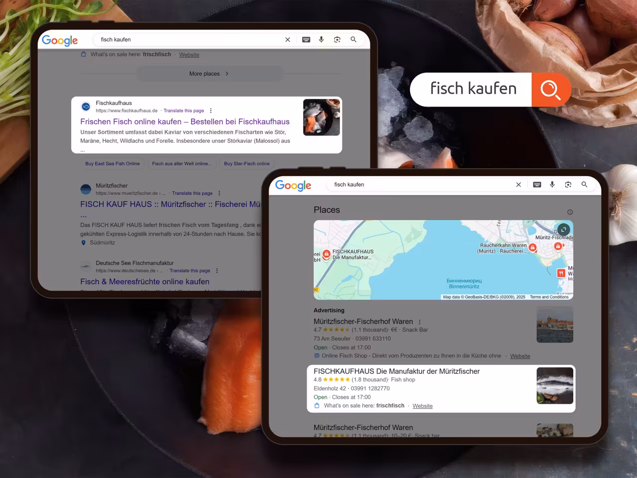 Top Google Rankings für "fisch kaufen" - Fischkaufhaus.de Content Marketing Erfolg mit Local SEO