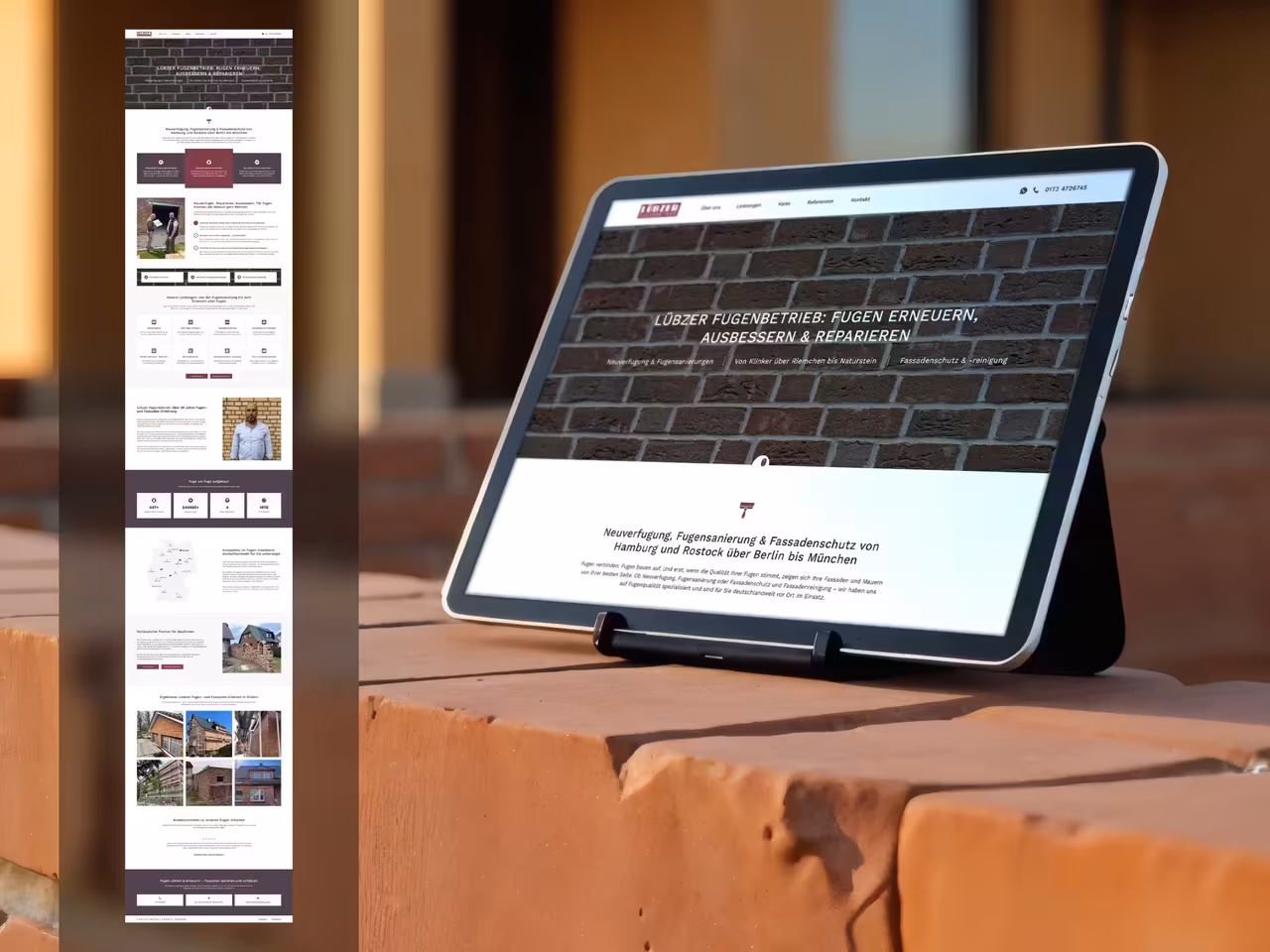 Beispiel für eine Onepager-Website im Bereich Handwerk