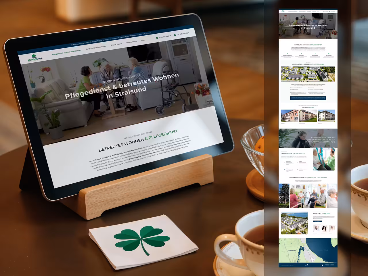 Beispiel für eine Onepager-Website im Bereich Pflegedienst
