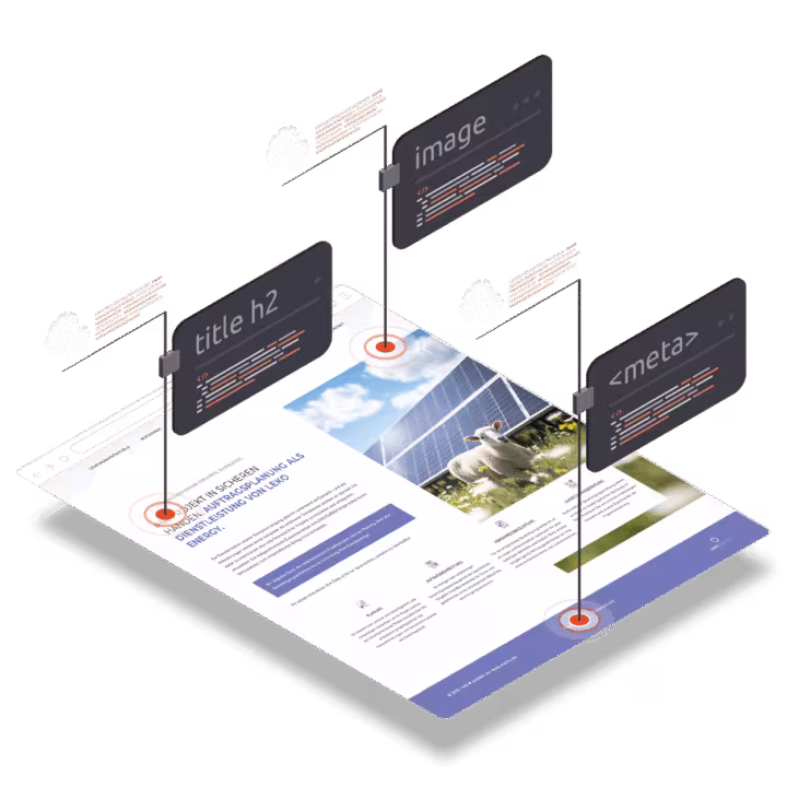 OnPage SEO Optimierung - Website-Elemente wie Title, H2, Image und Meta-Tags für bessere Rankings