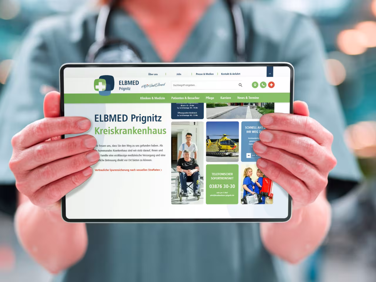 ELBMED Prignitz Kreiskrankenhaus Website mit Healthcare SEO optimiert durch SEO Agentur Mecklenburg-Vorpommern für medizinische Suchmaschinenoptimierung