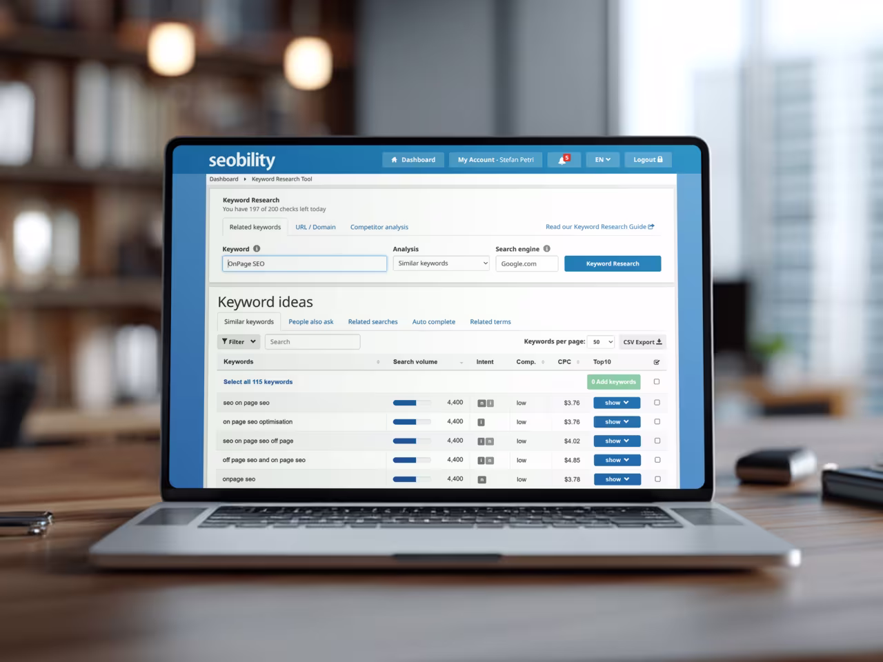 Keyword-Recherche mit Seobility für Content-SEO: Sammlung der Semantik für OnPage SEO und Text SEO optimieren