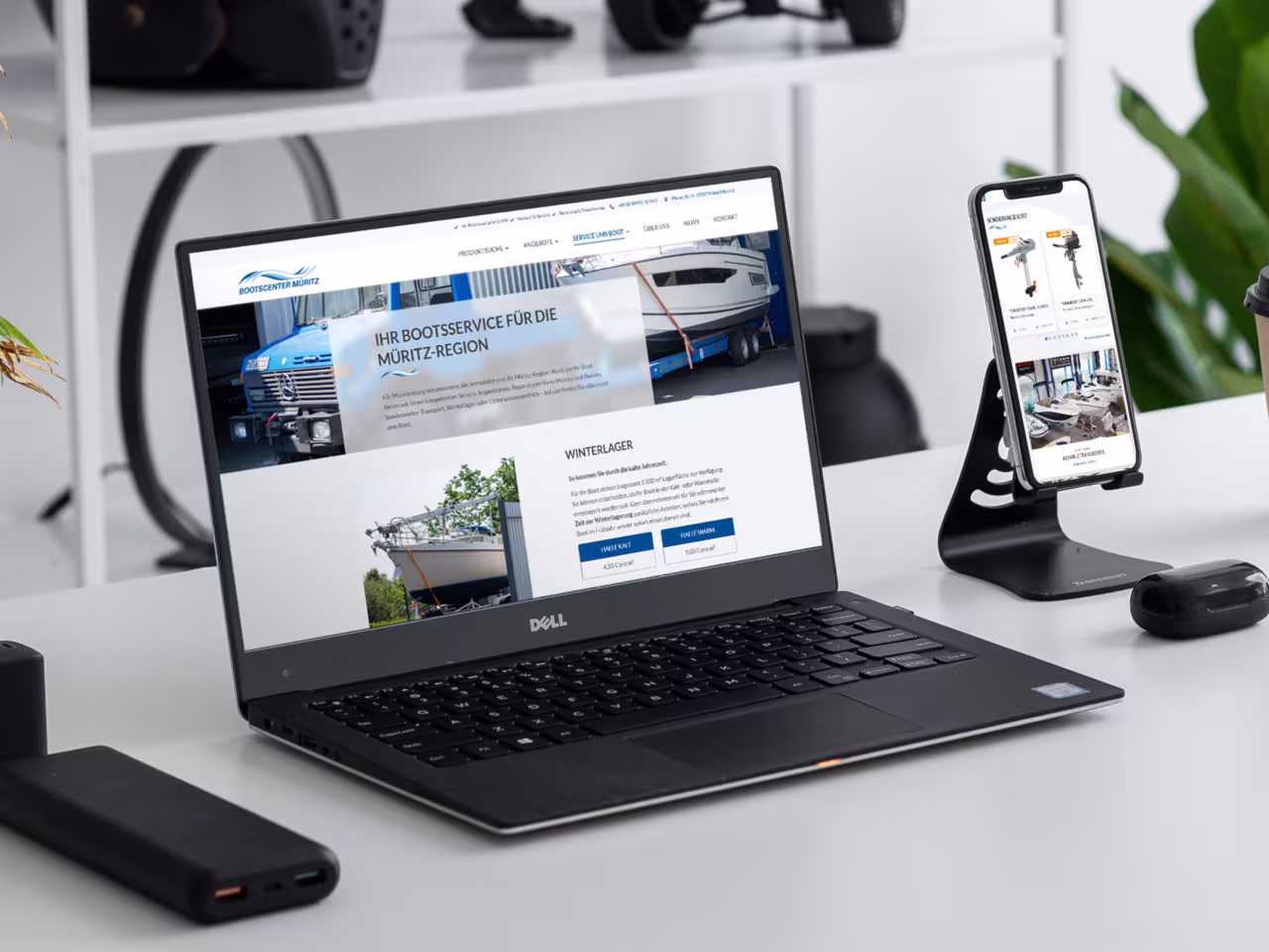 UI UX Design Beispiel für Bootszentrum Müritz - responsive Website für maritime Dienstleistungen