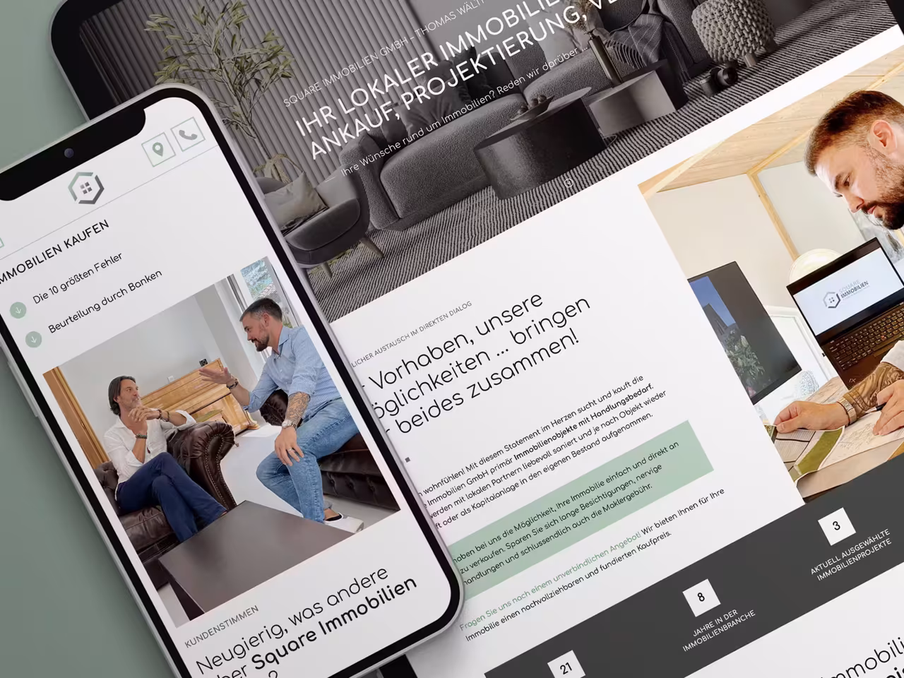 UI UX Design Portfolio 4eck Media - Übersicht erfolgreicher Website-Projekte mit professionellem Webdesign