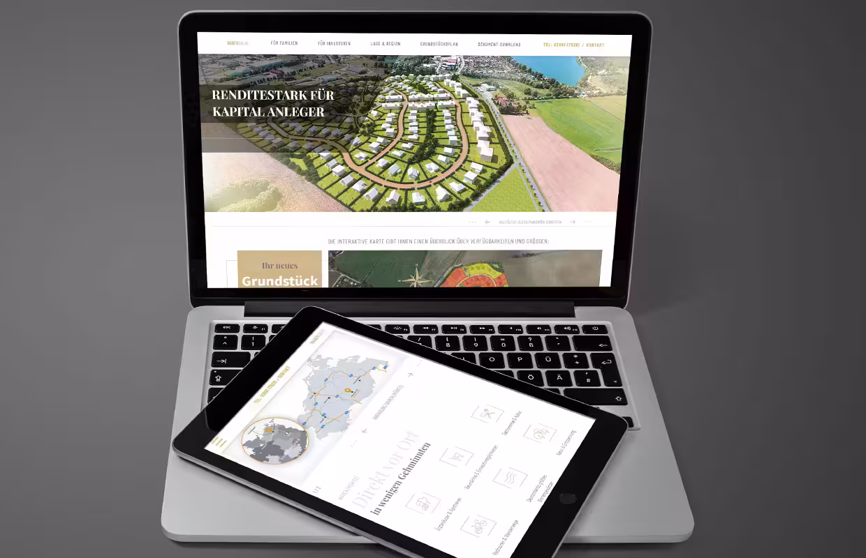 Website with 3D visualizations for Warensberg