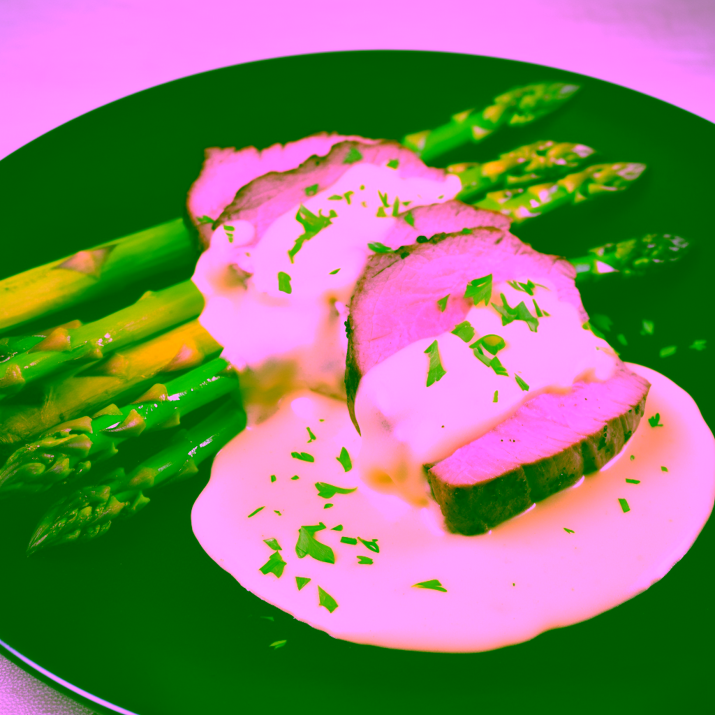 AI-generated image: Venison filet with asparagus