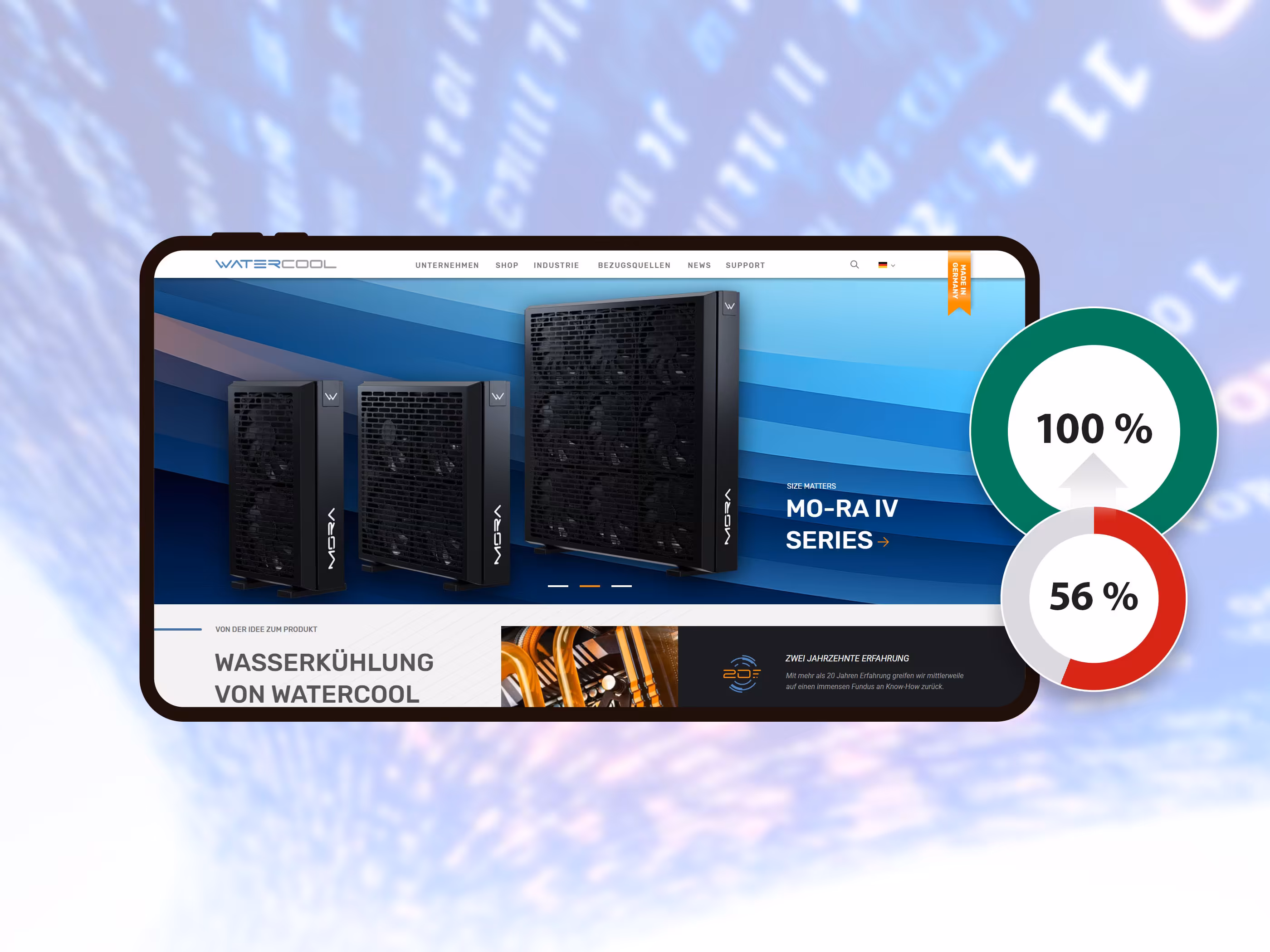 The accessibility of the websites of Watercool GmbH has been brought to 100%.