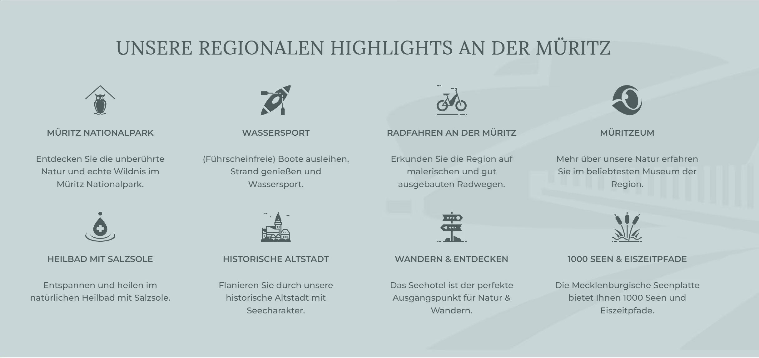 Icons for Hotel One-Pager