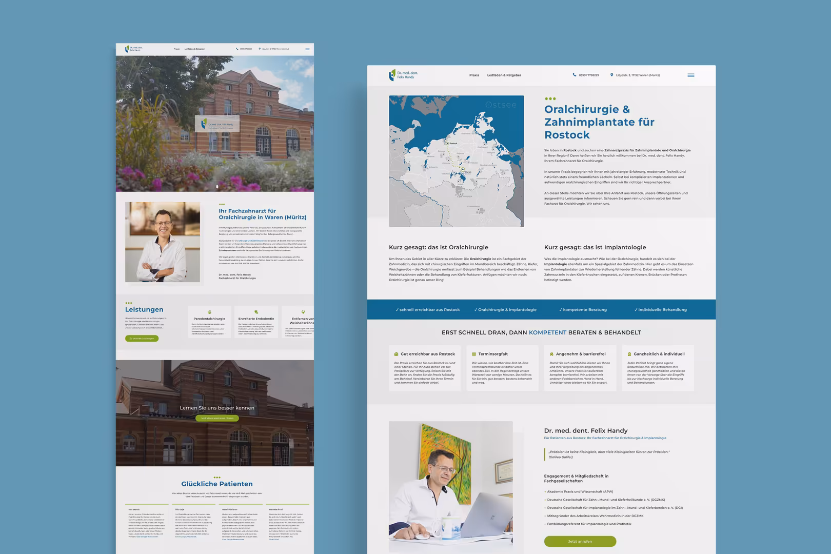 Oralchirurg Website auf WordPress-Basis