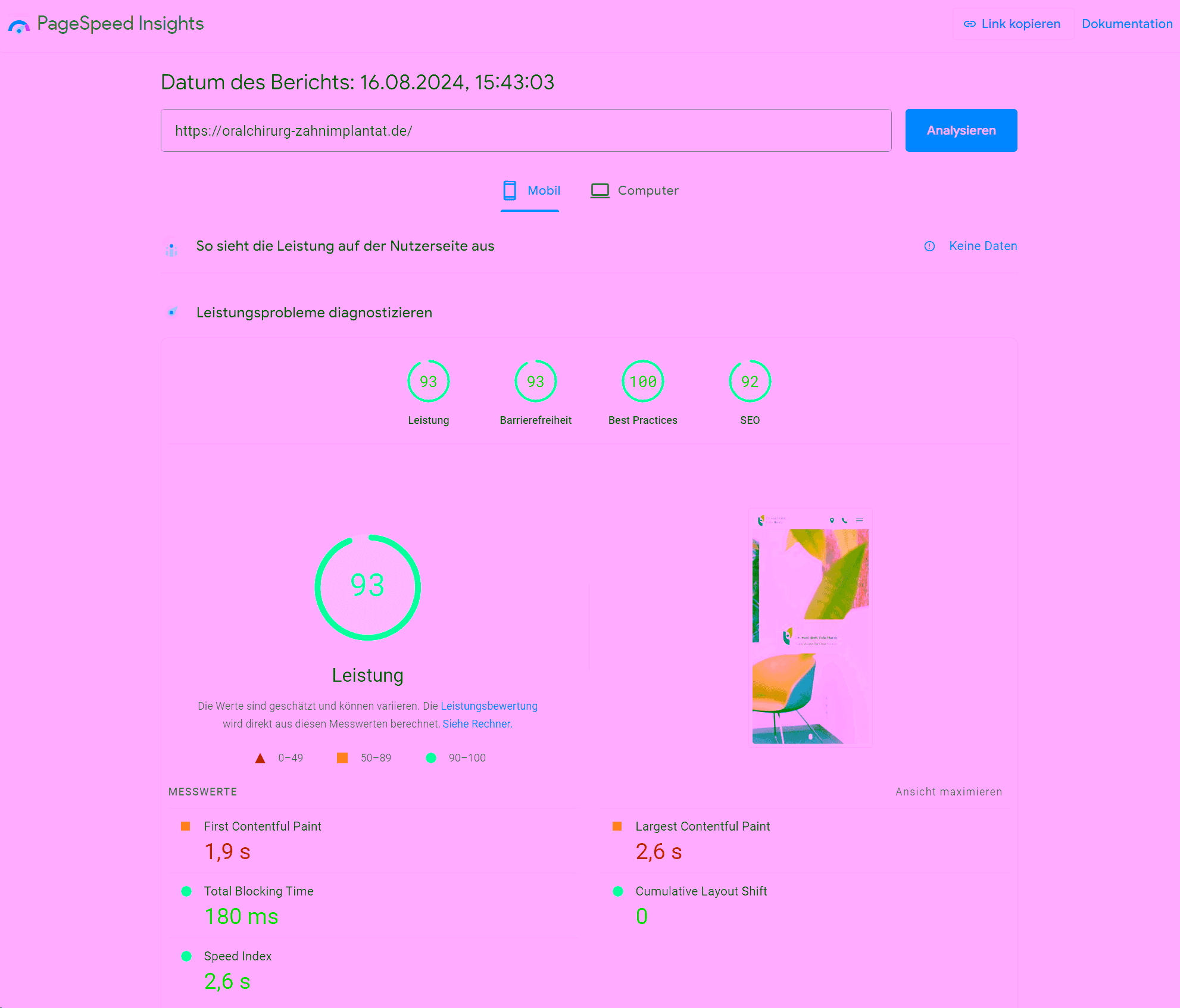 Audit with Google PageSpeed Insights