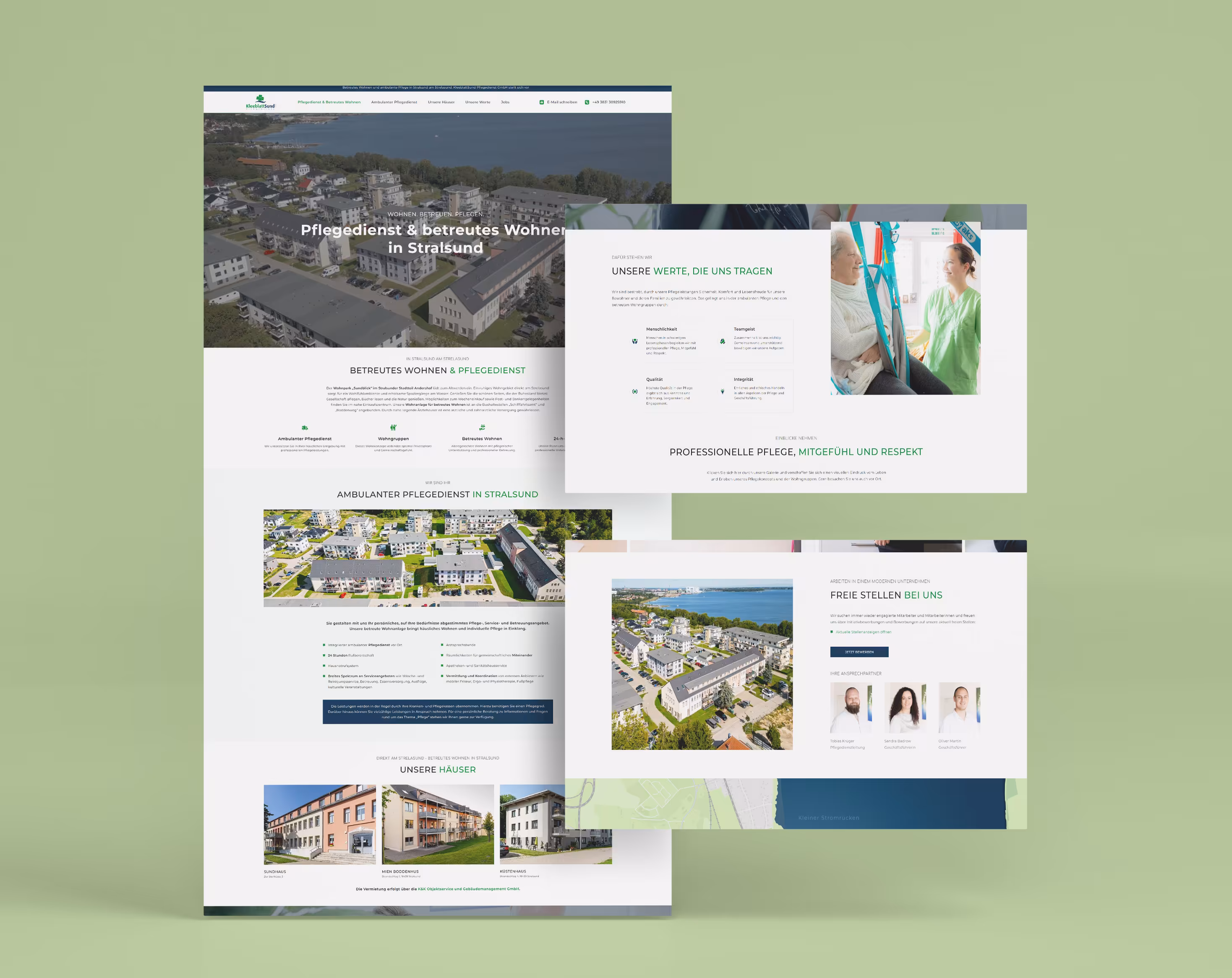 Modern one-pager for home care service