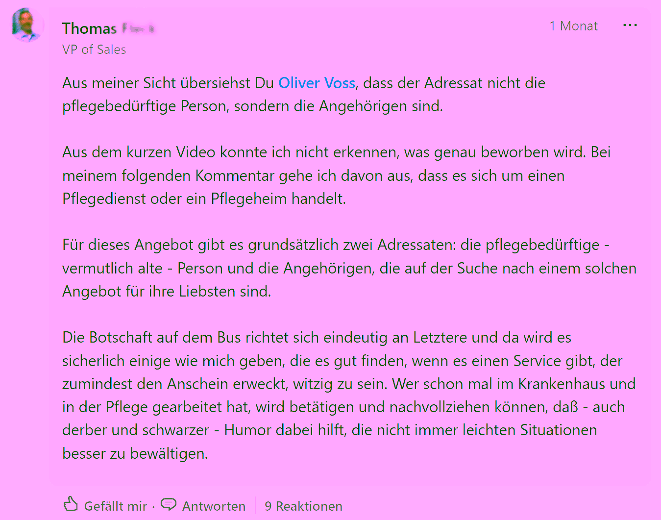 Sales assessment of the campaign