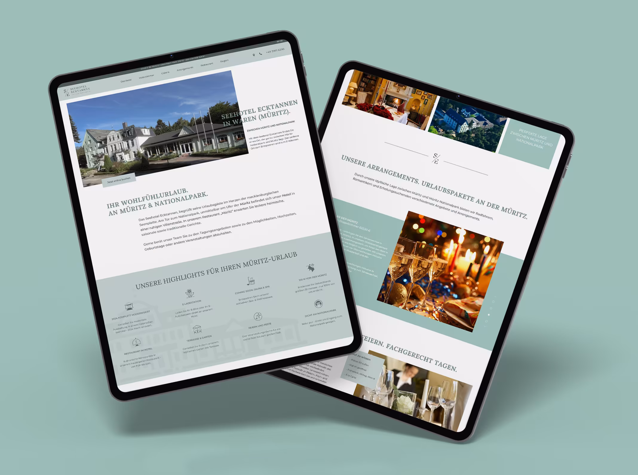 Hotel website as a single page.