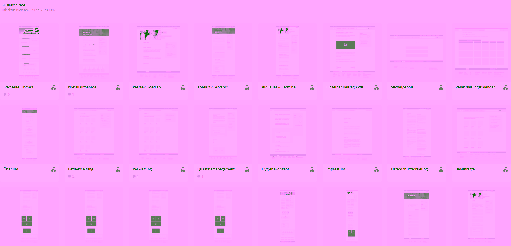 Wireframe concept for ELBMED