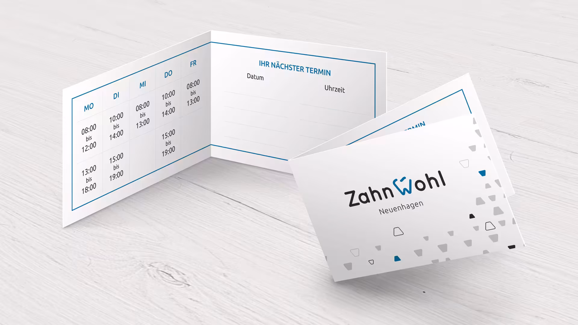 Dentist appointment cards for dental well-being