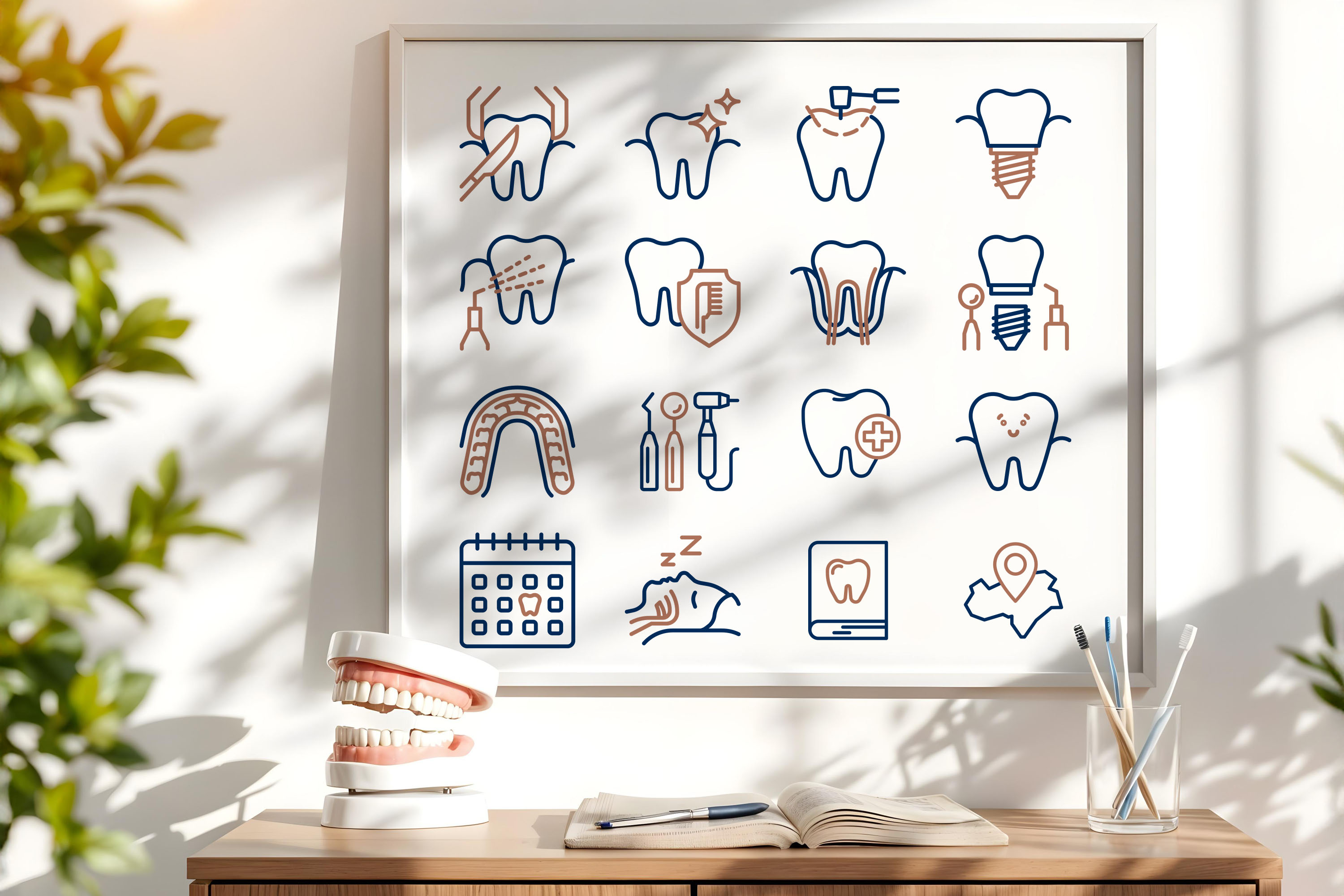 Moderne Icons für Zahnarztpraxis