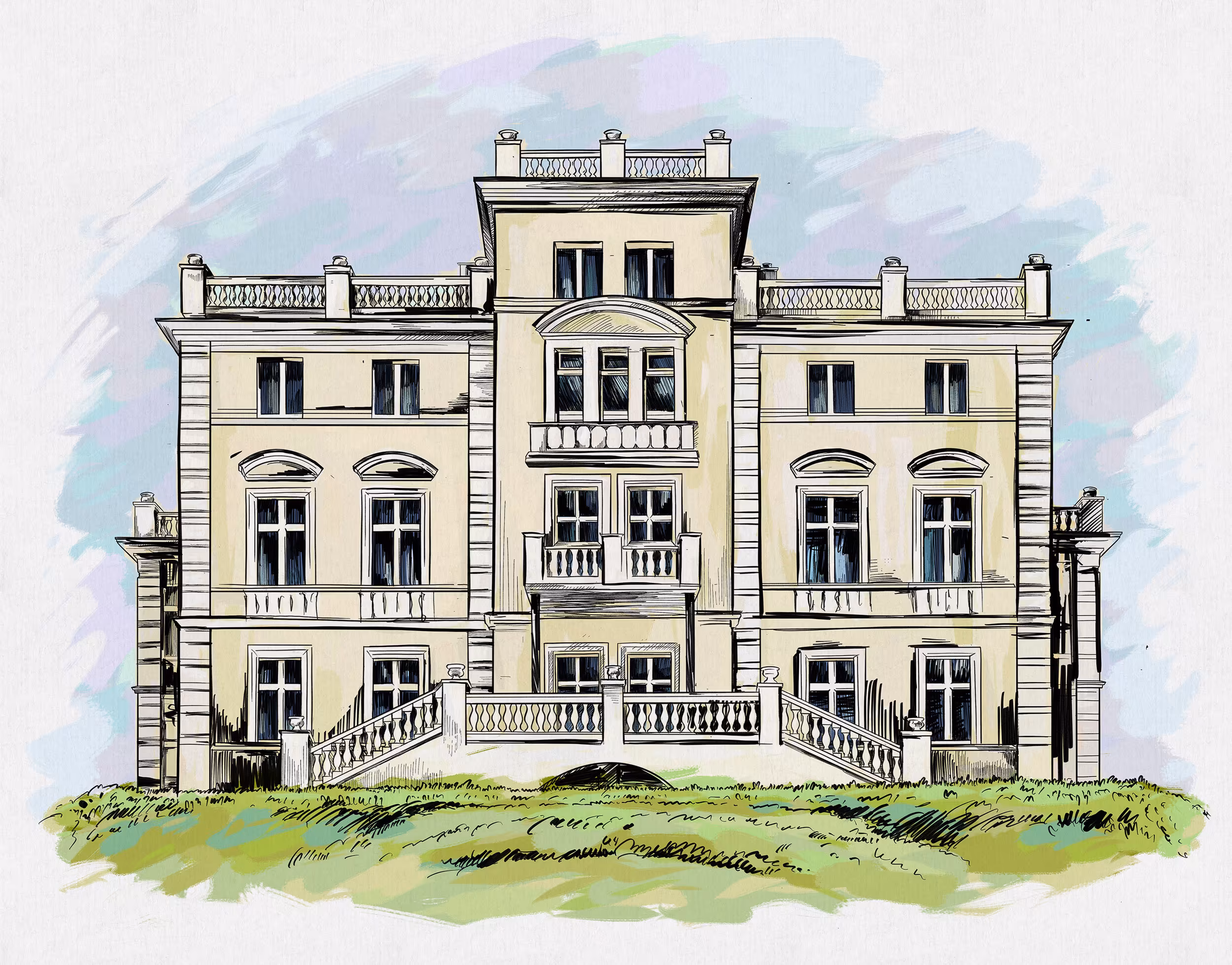 Painting Weinberg Castle in Waren (Müritz)